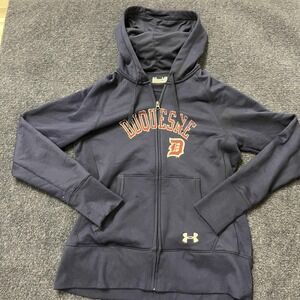 Duquesne Dukes Sweatshirt Womens Large Blue NCAA Basketball Under Armour Hoodie